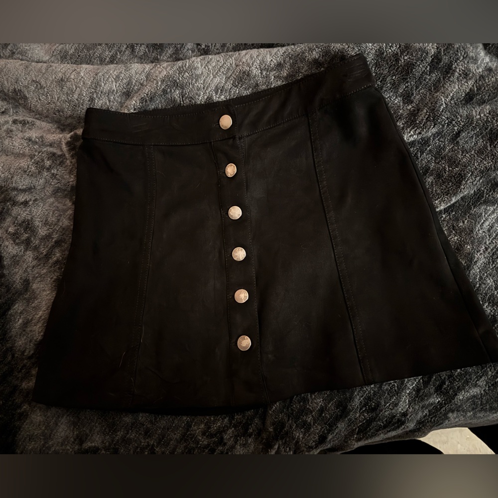 Zara black button up mini skirt